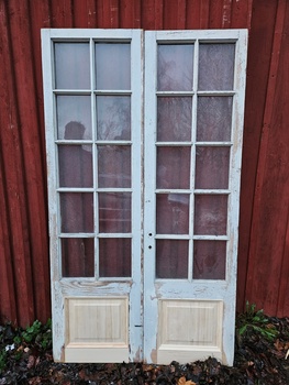 Pardörr med glas, 114x200cm, finnspå Överjärva